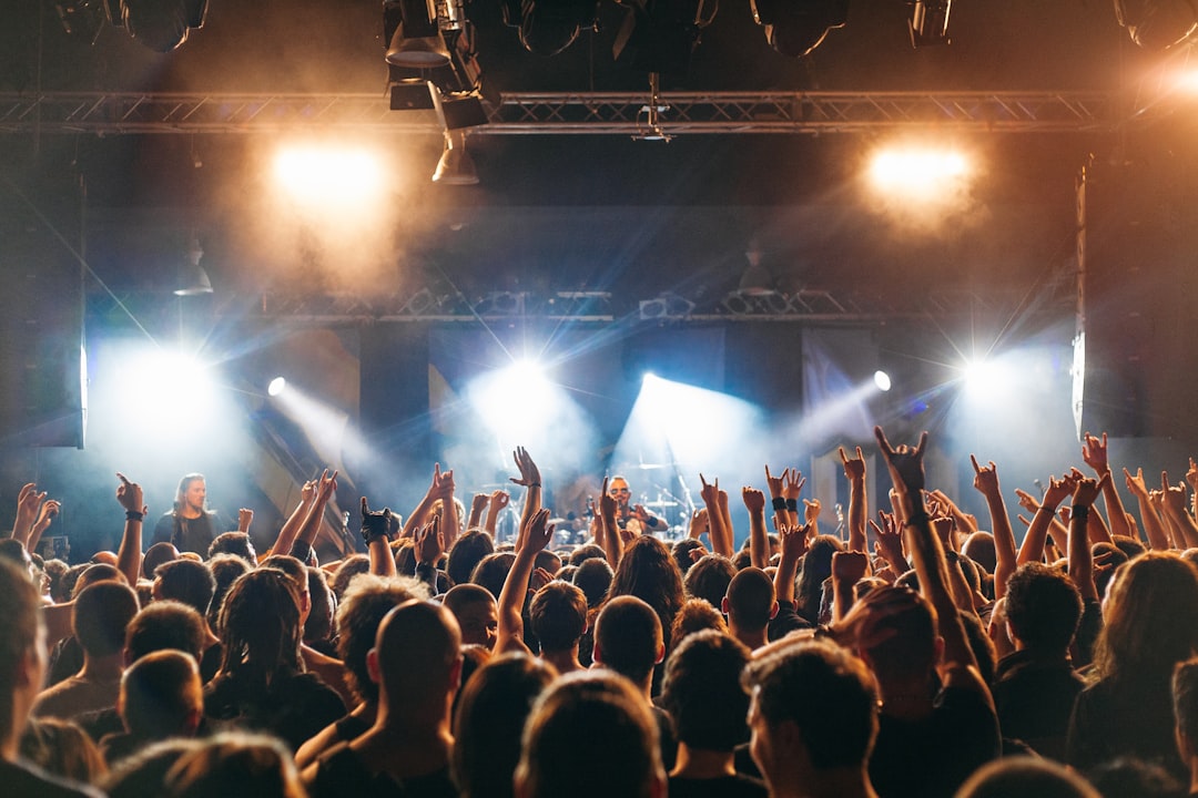 Metal concert crowd