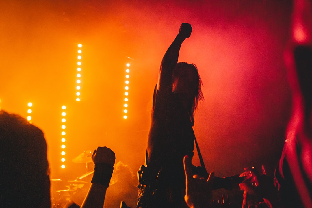 Festival crowd at night